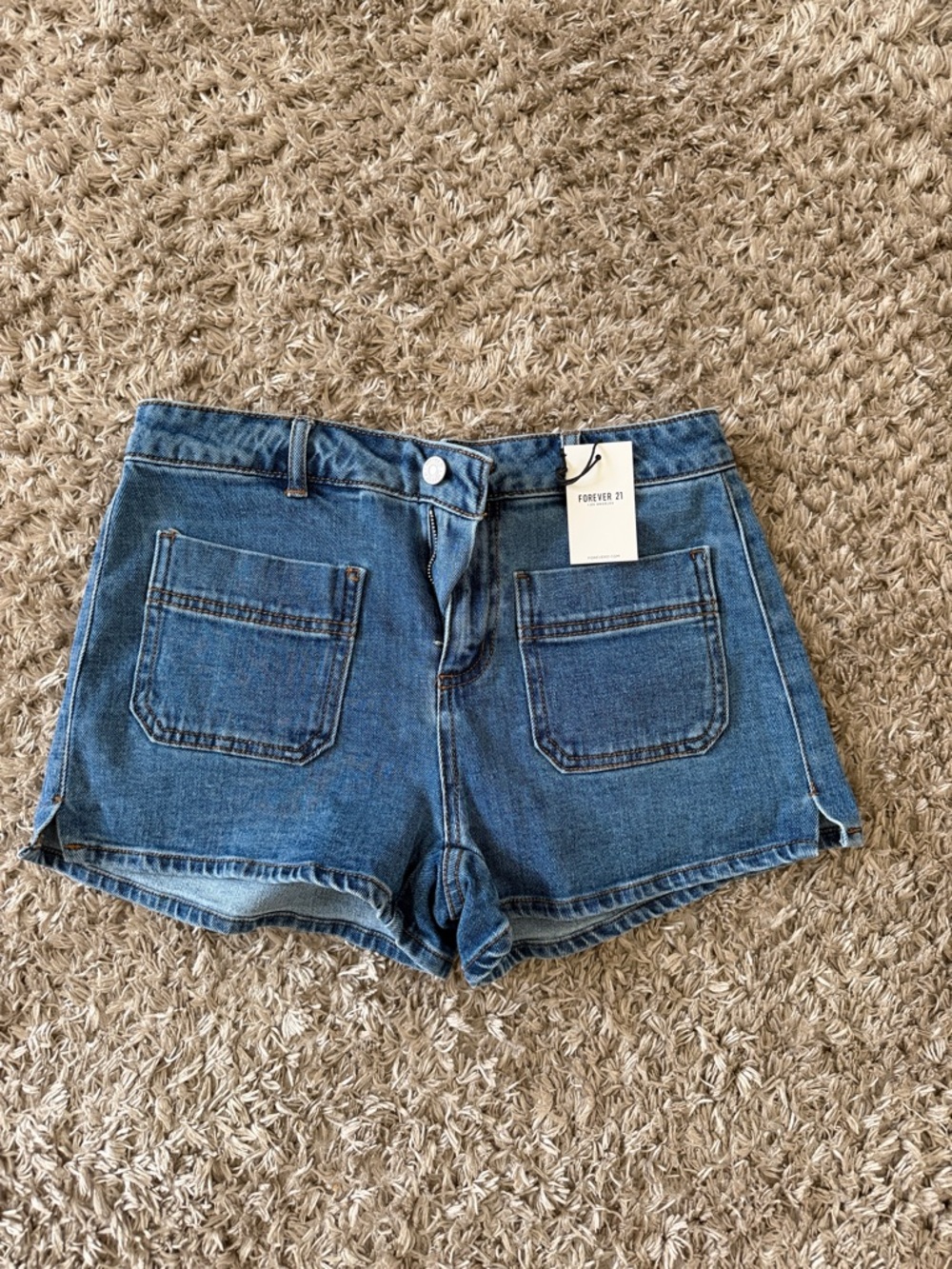 Forever 21 Classic Blue Denim High-Rise Jean Shorts